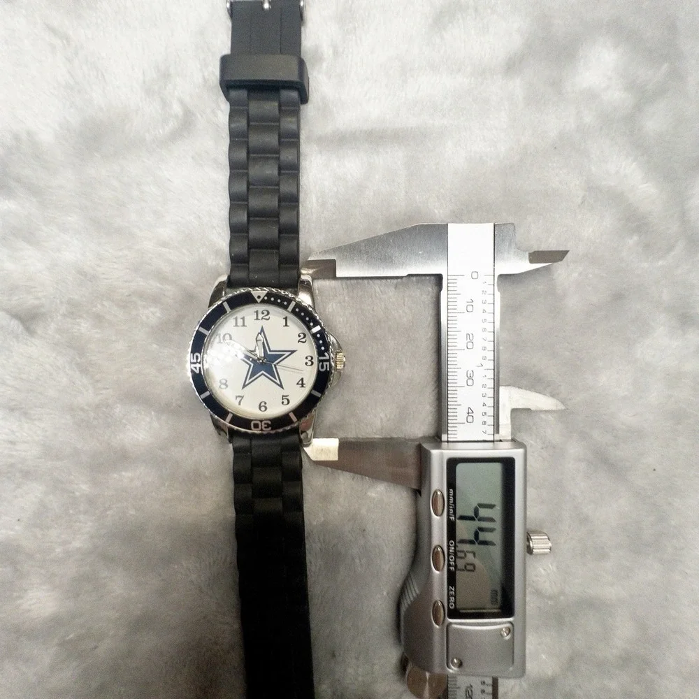 DALLAS COWBOYS BLACK BAND WATCH GAMETIME Mens 40mm NEW BATTERY